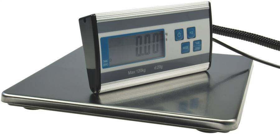 Paketwaage bis 120 kg 22562 max. Tragfähigkeit 120 kg Ablesung 20 g Abmessung Wiegefläche (BxT) 270 x 270 mm-1