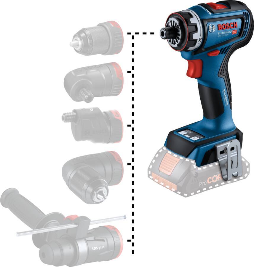 Bosch GSR 18V-90 FC PROFESSIONAL, Handbohrmaschine, SDS Plus, Bürstenlos, 1,3 cm, 2100 RPM, 1 cm-1