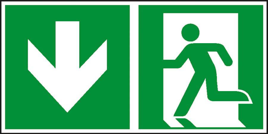 Rettungsweg durch den Notausgang 932106511 Abmessung (BxH) 300 x 150 mm Material FO Zulassung ISO 7010-0