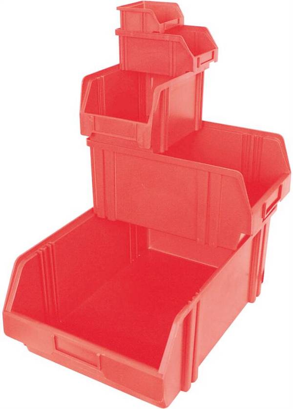 Lagersichtkästen Polystyrol 932113401 Größe 1 Farbe rot Außenmaße (LxBxH) 500 x 300 x 180 mm VE 10