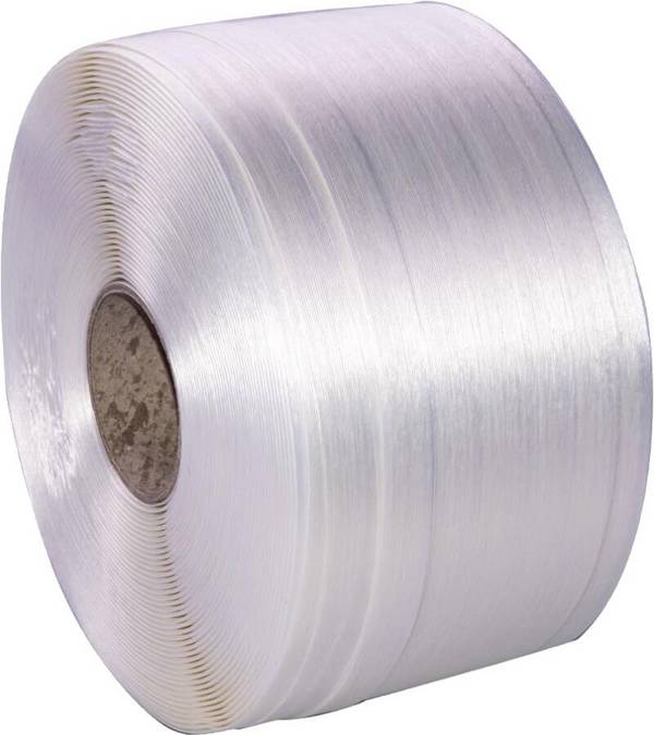 Umreifungsband aus Polyester weiß 855002201 Bandbreite 13 mm Rollenlänge 1100 m Bruchlast 3750 N Systemstärke 5250 N Ker