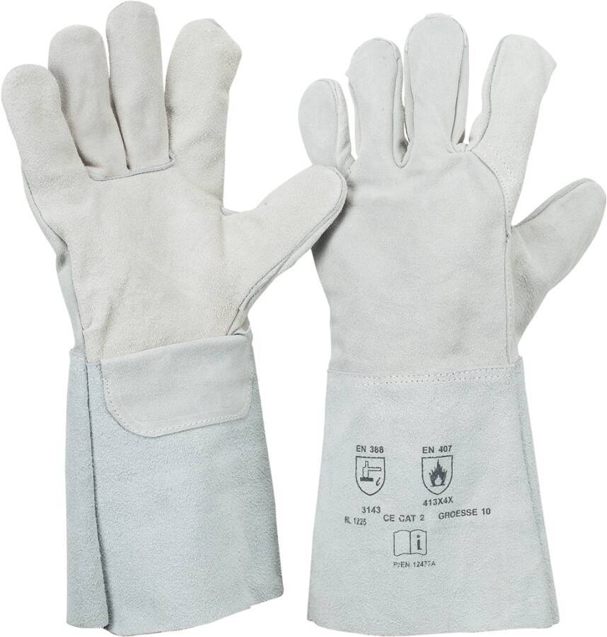 5-Finger-Spaltleder-Schutzhandschuh 71030500 Größe 10 Farbe natur Trägermaterial Rindspaltleder Gauge - Mat.-Stärke - mm-0