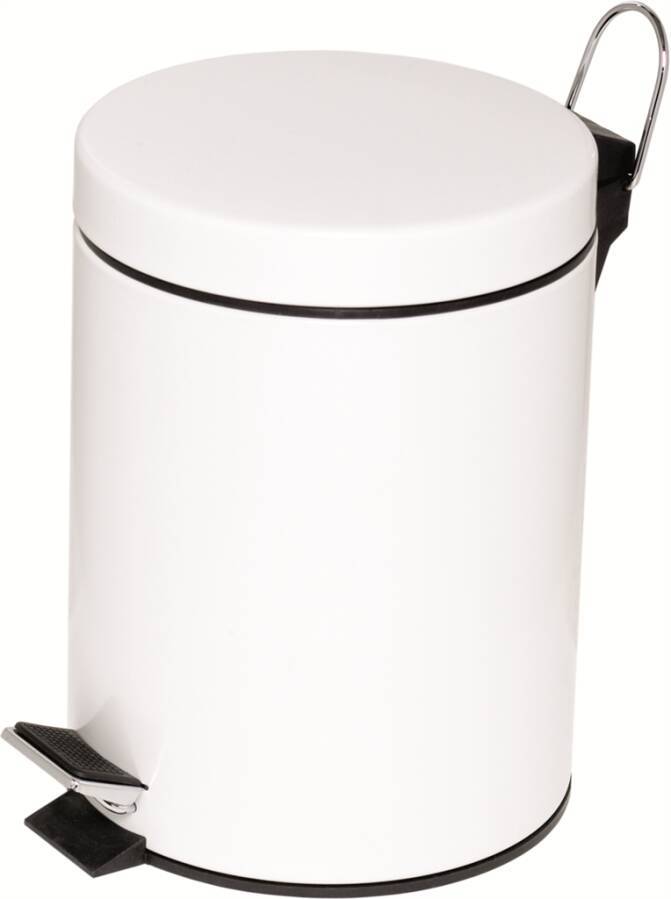 Tretabfalleimer aus Stahlblech 2962 10 Farbe weiß Volumen 20 l Ø 295 mm Höhe 455 mm-0