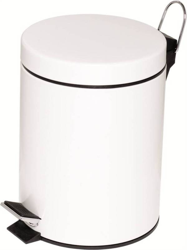 Tretabfalleimer aus Stahlblech 2962 10 Farbe weiß Volumen 20 l Ø 295 mm Höhe 455 mm