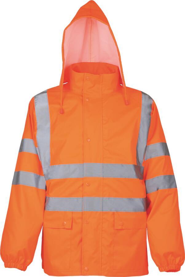 Warnschutz-Regenjacke Basic Klasse 3 7352910S Größe S Farbe warnorange-0