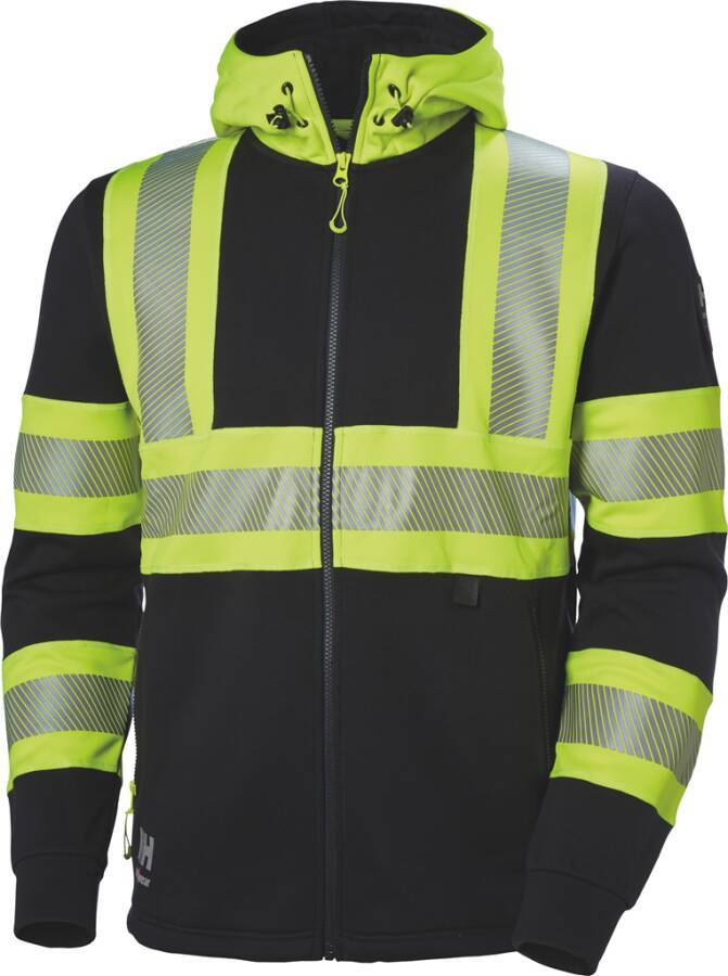 Warnschutz-Kapuzen-Sweatjacke ICU Klasse 1 79273_369-M Größe M Farbe warngelb / schwarz-0