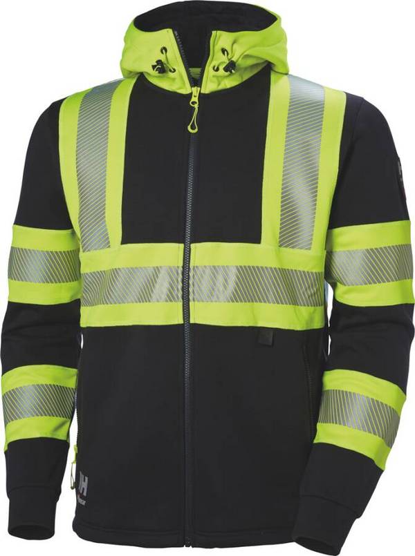Warnschutz-Kapuzen-Sweatjacke ICU Klasse 1 79273_369-M Größe M Farbe warngelb / schwarz