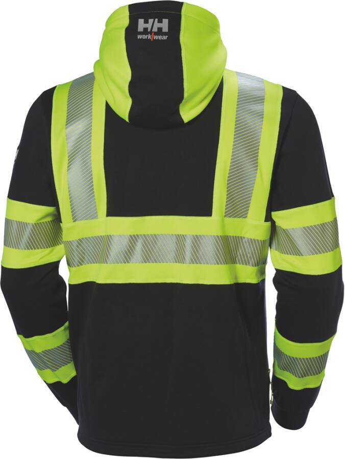 Warnschutz-Kapuzen-Sweatjacke ICU Klasse 1 79273_369-M Größe M Farbe warngelb / schwarz-1