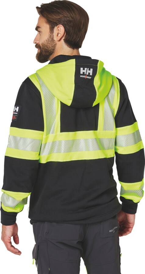 Warnschutz-Kapuzen-Sweatjacke ICU Klasse 1 79273_369-M Größe M Farbe warngelb / schwarz-3