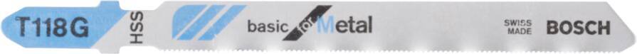Stichsägeblätter Einnockenschaft, blau - für metallische Werkstoffe 2608631012 Typ T118G Qualität Basic for Metal Eigen