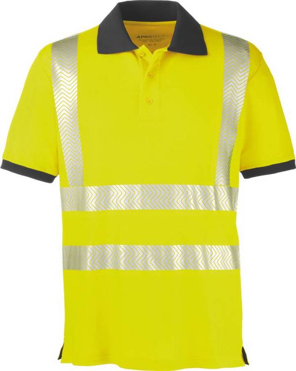 Warnschutz-Poloshirt ORLANDO Klasse 2 3434-XL Größe XL Farbe warngelb / grau