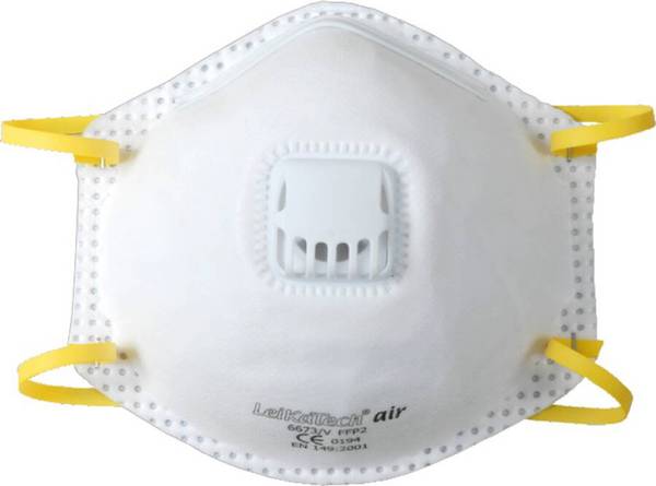 Atemschutzmaske Basic 70030101 Schutzklasse FFP2 Ausatemventil x Ausführung 5-lagig, Muschelform