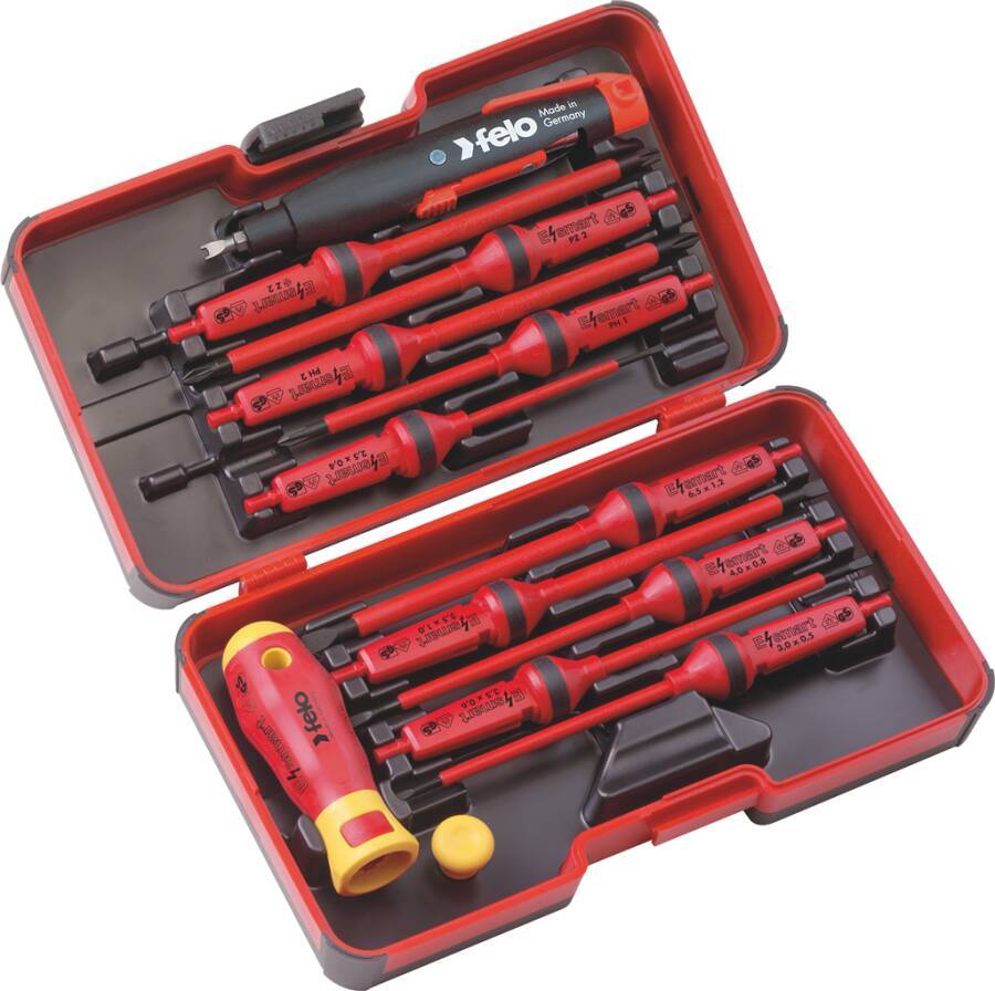 VDE-Schraubendreher mit Wechselklingensatz 00006391316 Typ E-smart Industrie Set 14-tlg. Inhalt Schlitz 2,5 - 3,0 - 3,5-0