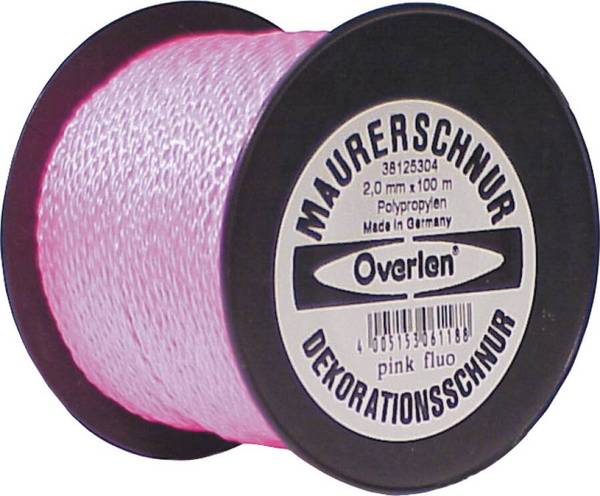 Maurerschnur Polypropylen Ø 2 mm 48626 Farbe pink fluoriszierend Festigkeit 40 kg Länge 100 m