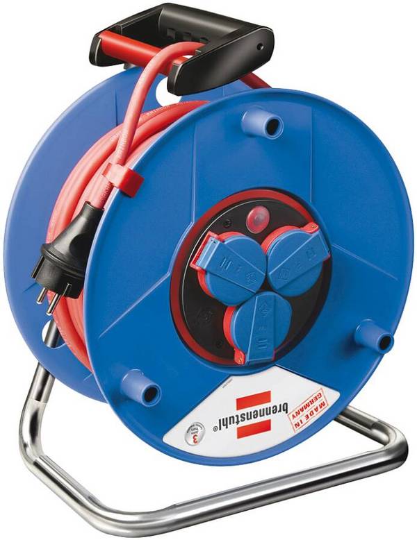 Kunststoff-Kabeltrommel H07RN 1208930 Farbe blau/ schwarz Ausführung Kabeltrommel Kunststoff Zuleitung H07RN-F 3G1,5 Län