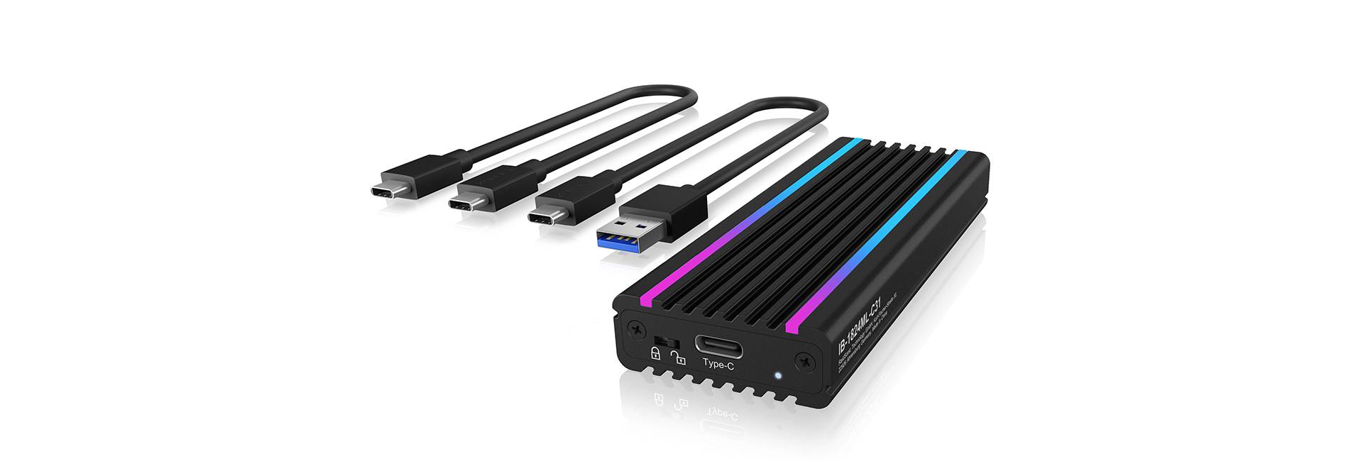 IB-1824ML-C31, Type-C® USB 3.1 (Gen 2) zu PCIe NVMe M.2 2230/2242 
