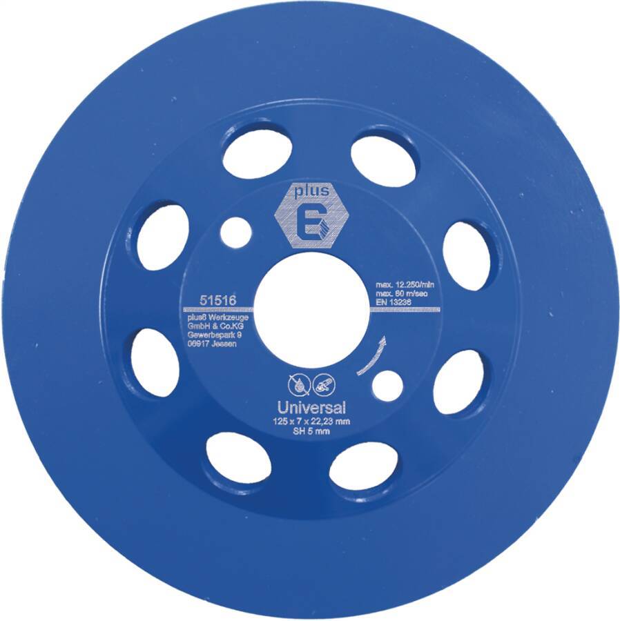 Diamanttopfscheibe plus6 51516 Ø 125 mm Bohrung 22,23 mm Segmenthöhe 5 mm Segmentbreite 7 mm-2