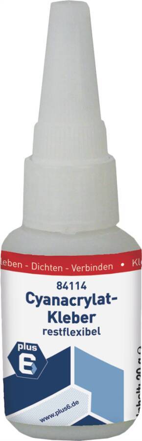 Sekundenkleber CA restflexibel Gummi 20 g 84114 Inhalt 20 g Gebindeart Flasche chemische Basis Ethyl-Cyanacrylat-Basis V-0