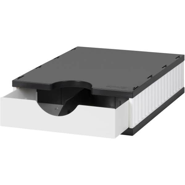 Aufbewahrungsbox styrodoc uno SET 1 Fach weiß/schwarz Schublade wie-0