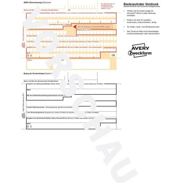 EU-Standardüberweisung für MS Office A4 200 Blatt-1