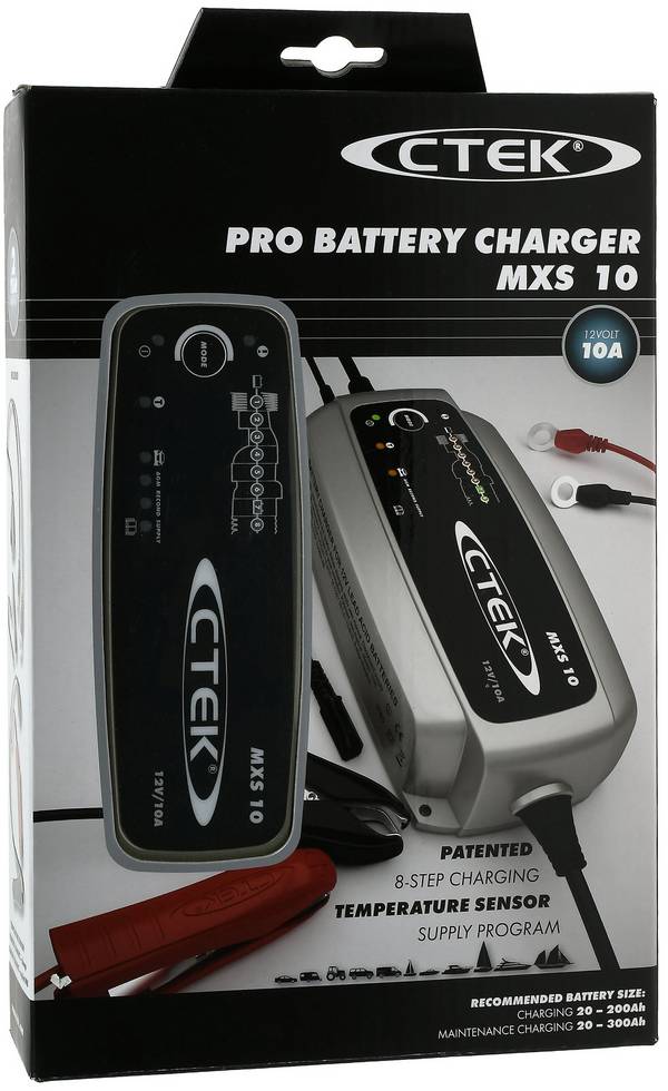 CTEK MXS 10 Batterie-Ladegerät, vollautomatisch u.a. für Auto, Caravan, Boot 12V 10A EU, 12V