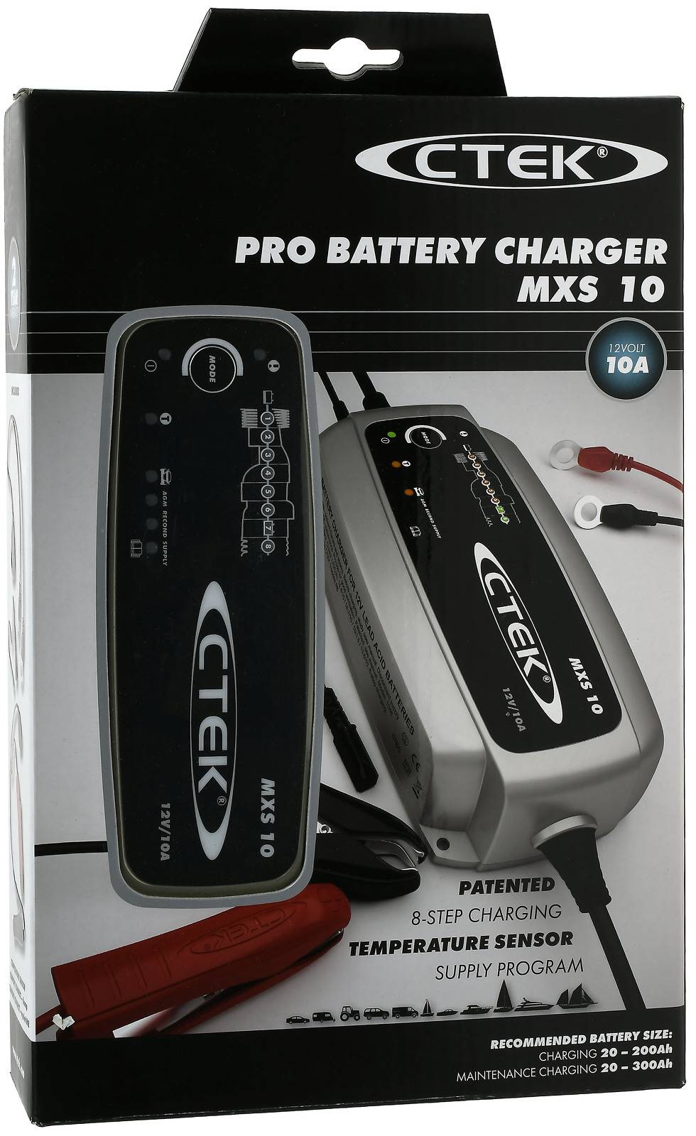 CTEK MXS 10 Batterie-Ladegerät, vollautomatisch u.a. für Auto, Caravan, Boot 12V 10A EU, 12V-0