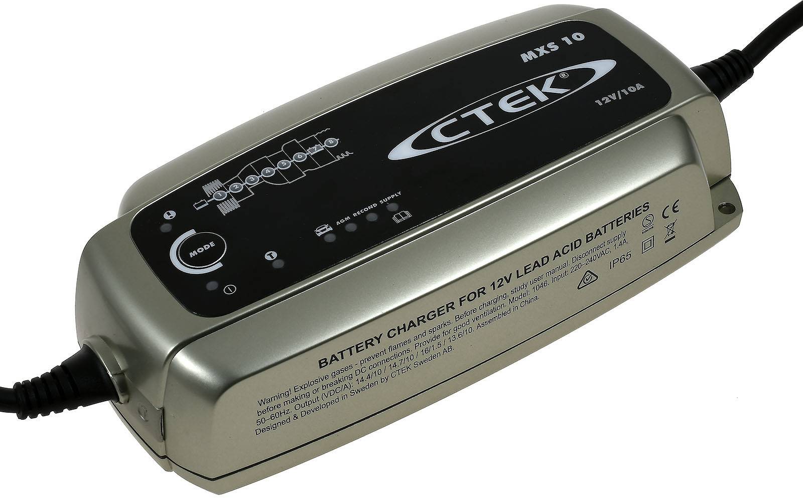 CTEK MXS 10 Batterie-Ladegerät, vollautomatisch u.a. für Auto, Caravan, Boot 12V 10A EU, 12V-2