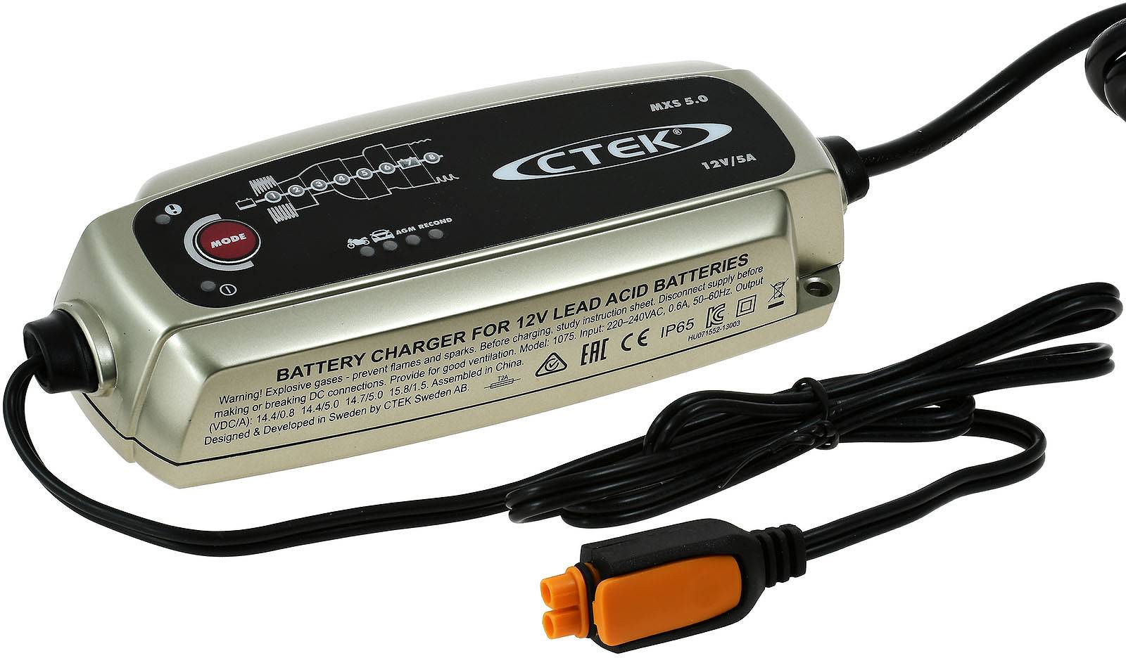 CTEK MXS 5.0 Batterie-Ladegerät mit autom. Temperaturkompensation 12V 5A EU-Stecker, 12V-2