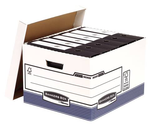 Archivbox groß BxHxT 38,7x29,4x44,5cm blau/weiß-1