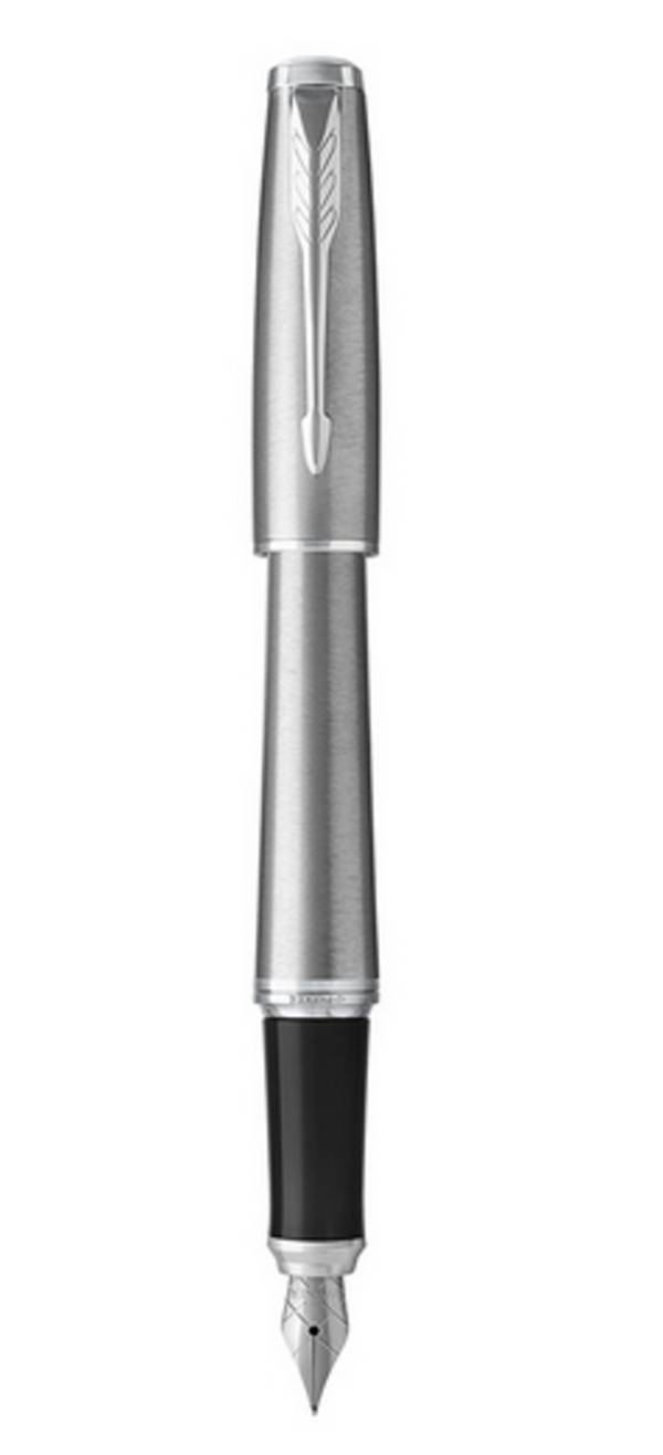 Parker Urban, Metallisch, Kartuschenfüllsystem, Blau, Aluminium, Messing, Chrom, Rundspitze, Edelstahl