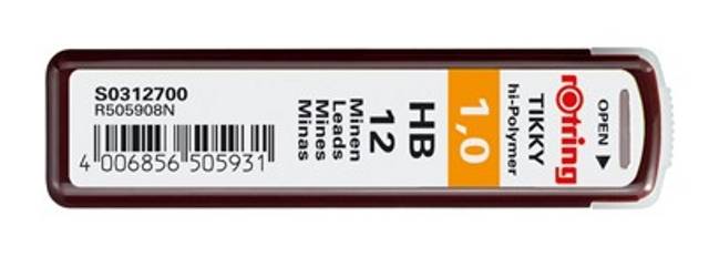 Rotring Tikky - Nachfüllpatrone - Hi-Polymer - HB - 1 mm (Packung mit 12)-1