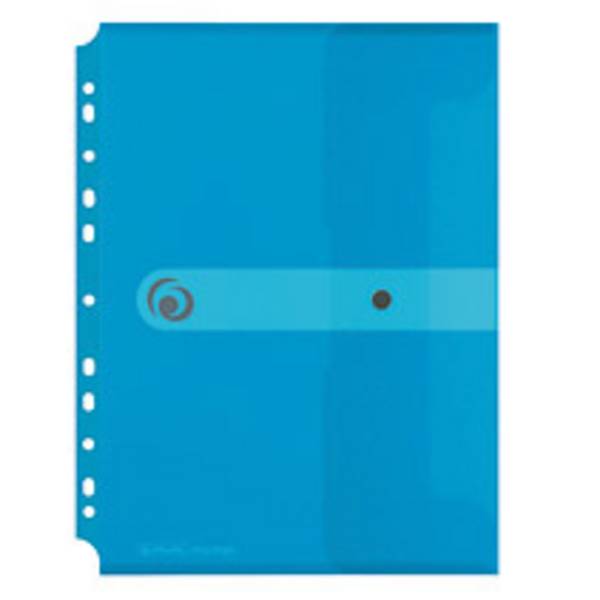 Herlitz 11292943, A4, Polypropylen (PP), Blau, Transparent, Porträt, Druckknopf, 1 Stück(e)