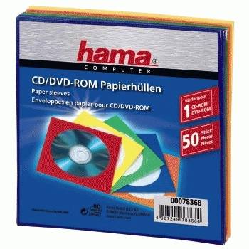 Hama Paper Protection Sleeves - CD-Hülle - Blau, Gelb, Rot, grün, orange (Packung mit 50)-1