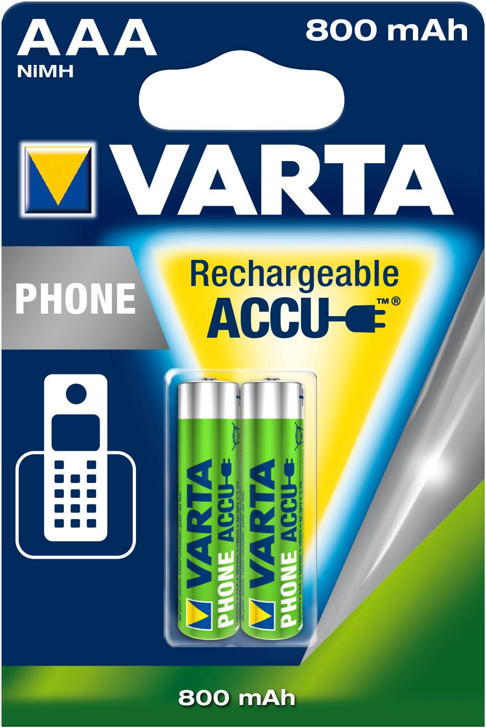 Varta Recharge Accu Phone T398 Micro AAA Akku 2er Blister-1