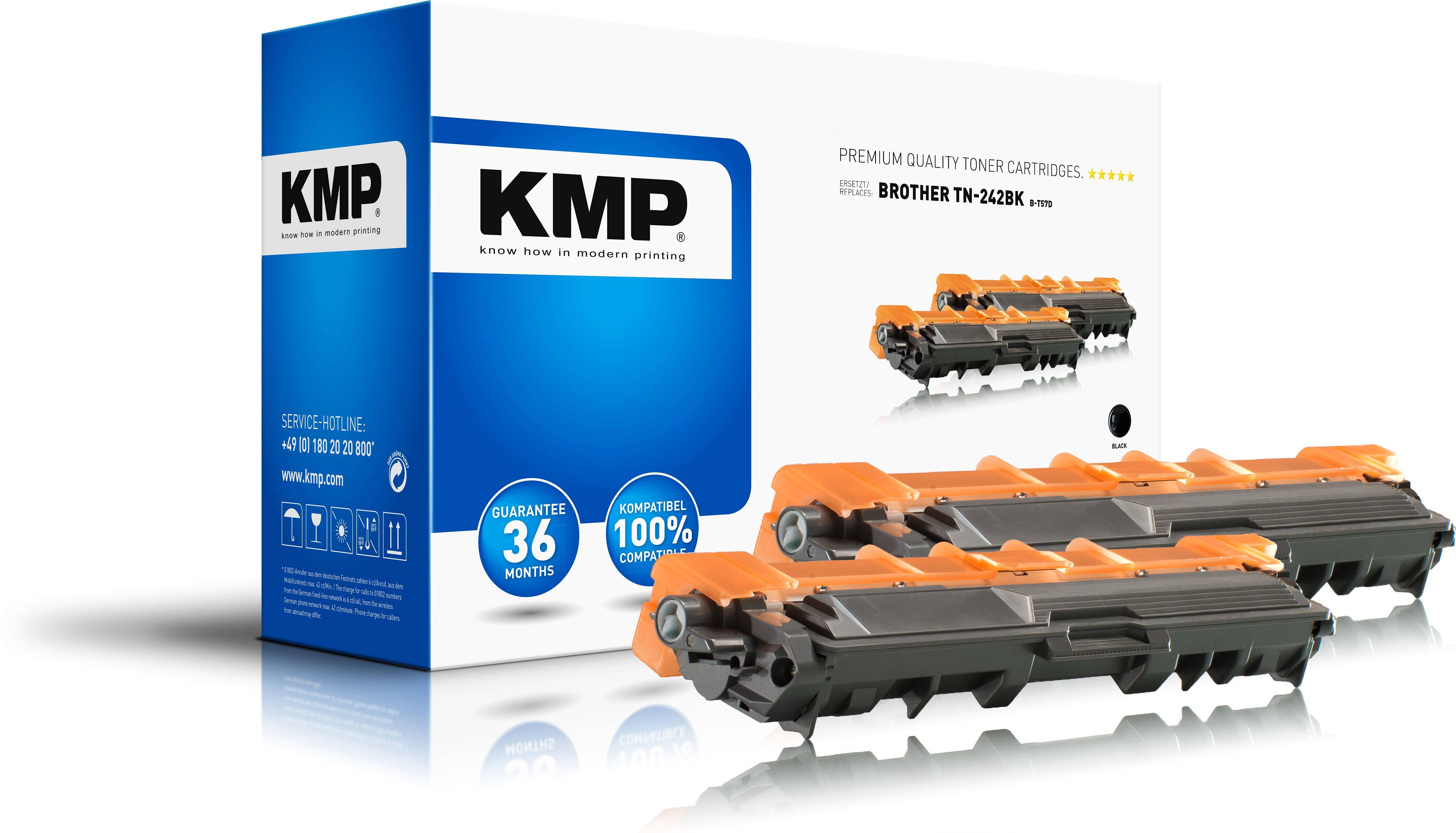 KMP DOUBLEPACK B-T57D - 2er-Pack - Schwarz - kompatibel - Tonerpatrone (Alternative zu: Brother TN242BK)-1