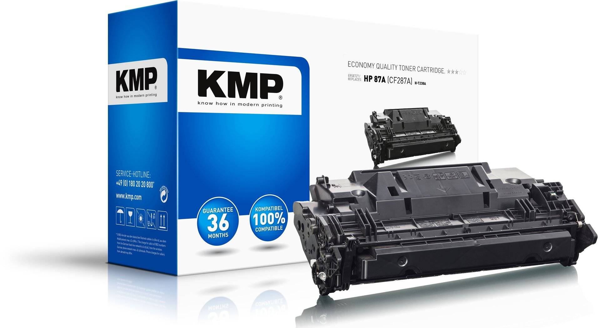 KMP H-T238A - 300 g - Schwarz - kompatibel - Tonerpatrone (Alternative zu: HP 87A)-1