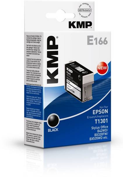 KMP E166 - 25 ml - Hohe Ergiebigkeit - Schwarz - kompatibel - Tintenpatrone (Alternative zu: Epson C13T13014010, Epson T-1