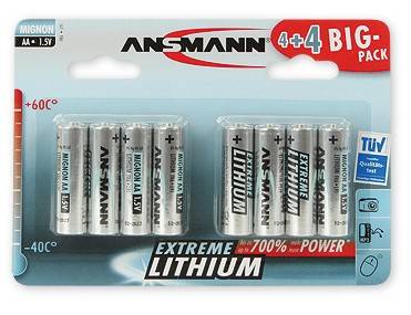 ANSMANN Extreme Lithium AA - Batterie 8 x AA-Typ-1