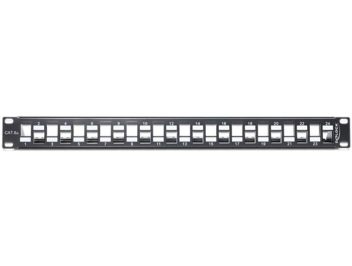 Delock 19? Keystone Patchpanel 24 Port abgestuft schwarz-1