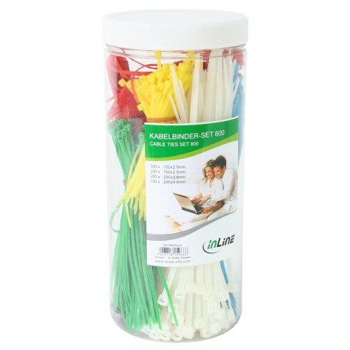 InLine® Kabelbinder-Set, 800 Stück in verschiedenen Farben, inklusive Zange-1