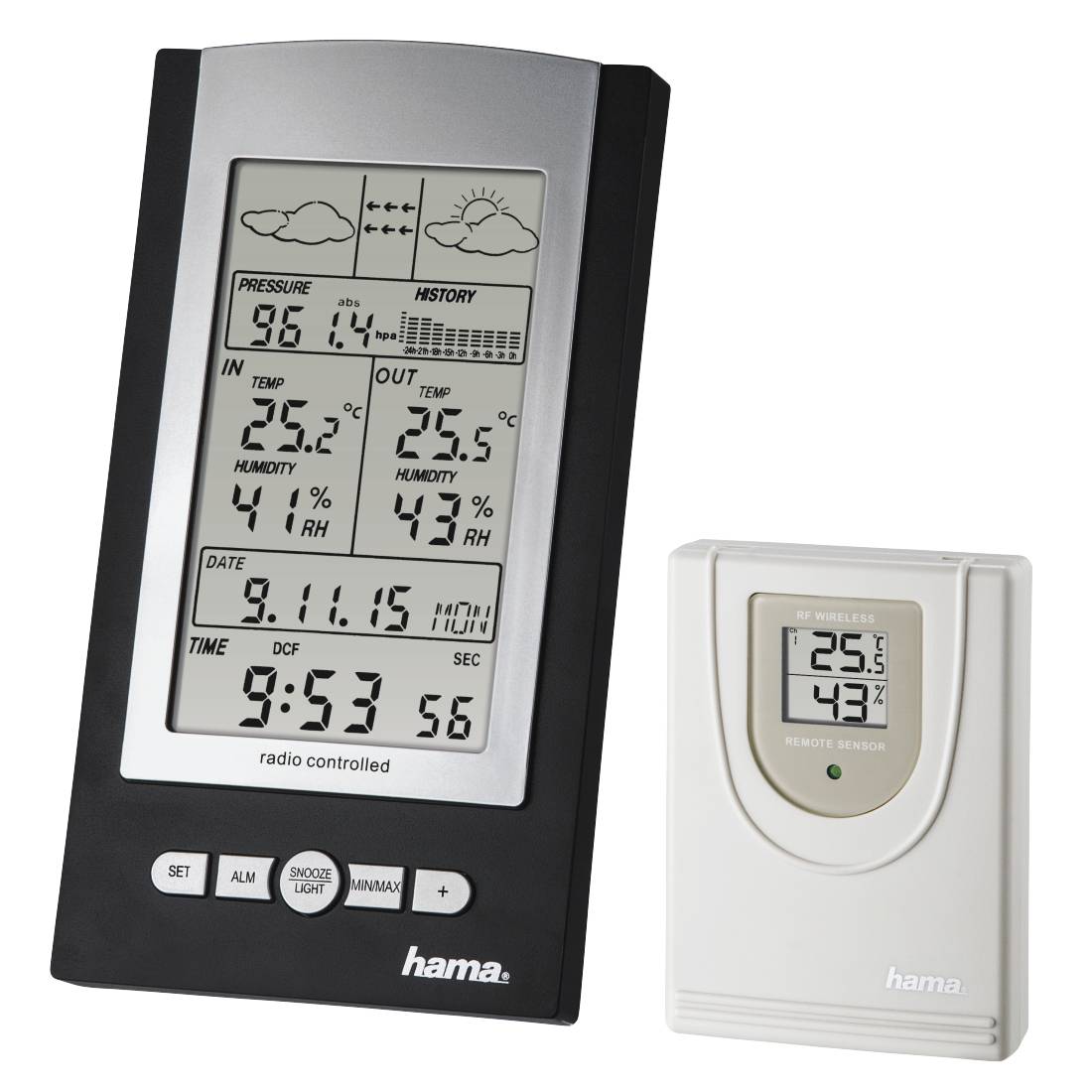 Hama EWS-800 - Wetterstation - kabellos - Schwarz-1