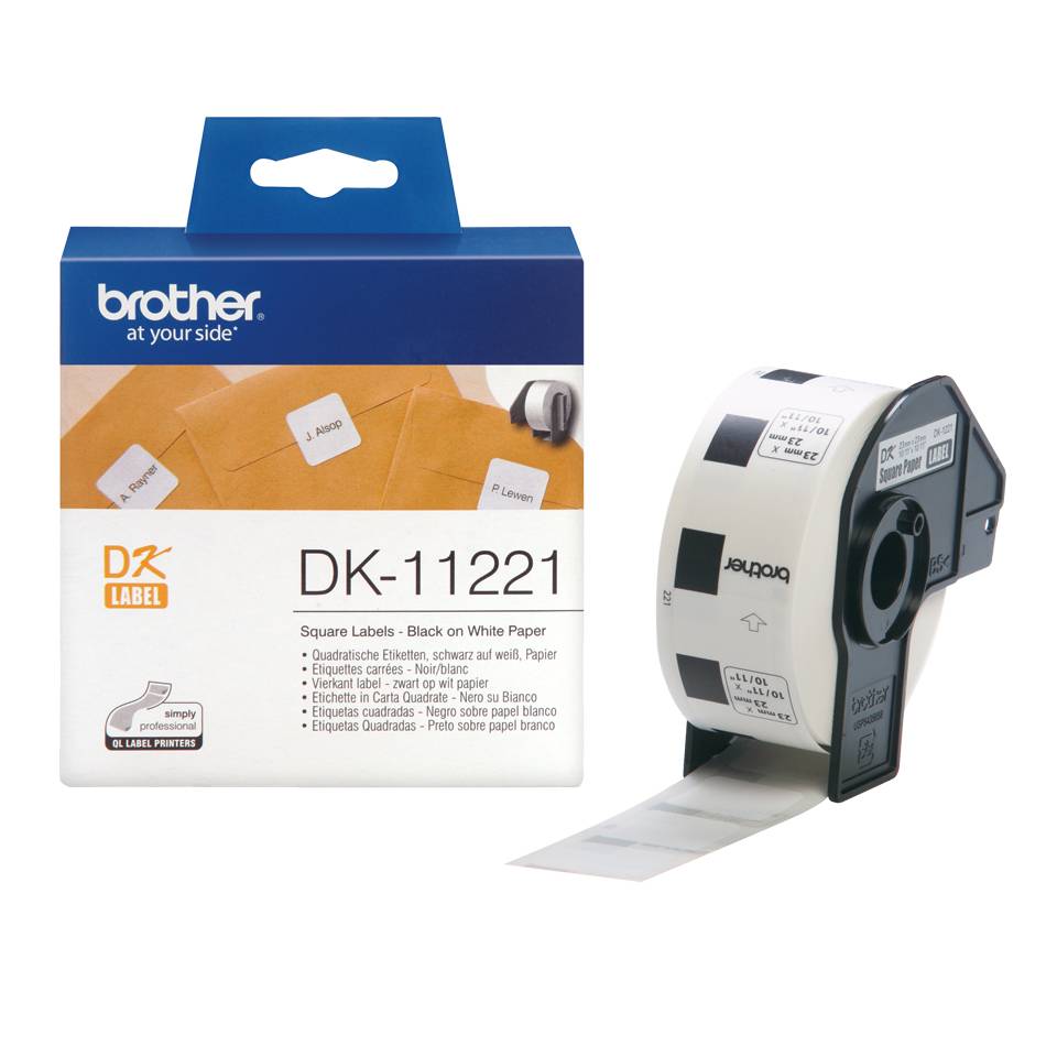Brother DK-11221 - Schwarz auf Weiß - 23 x 23 mm 1000 Etikett(en) Etiketten-1
