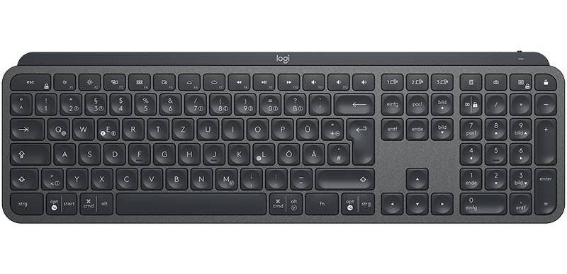 Logitech MX Keys Bluetooth® Tastatur Deutsch, QWERTZ Graphit Beleuchtet, Ergonomisch, Multipair-Funktion-1