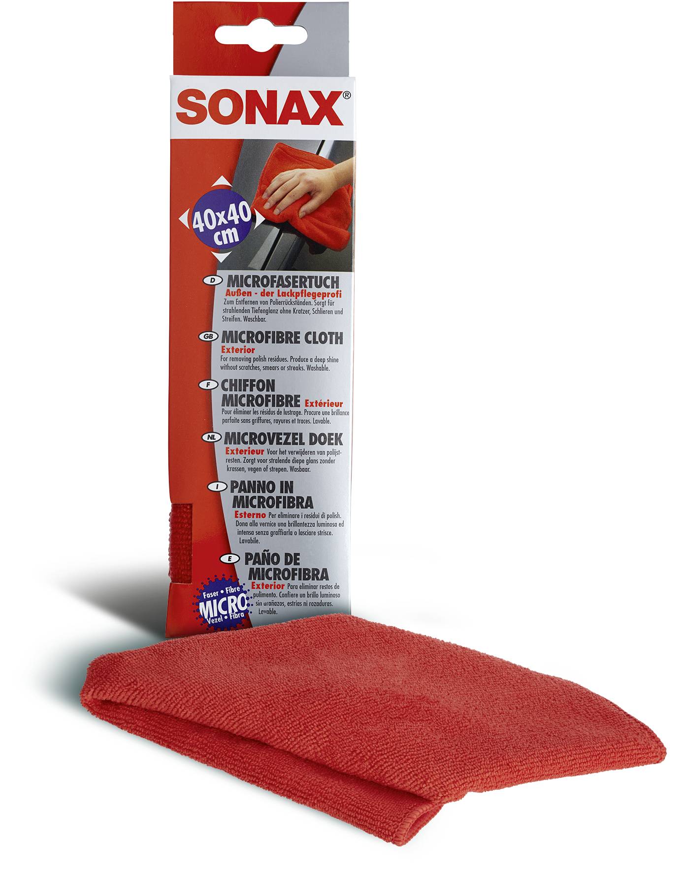 SONAX MicrofaserTuch Außen - der Lackpflegeprofi 40 x 40 cm-0