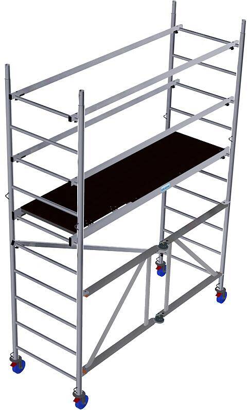 Faltgerüst,Arbeits H 3,7m,Gerüst H 2,8m,Bühne BxT 2000x600mm,Alu