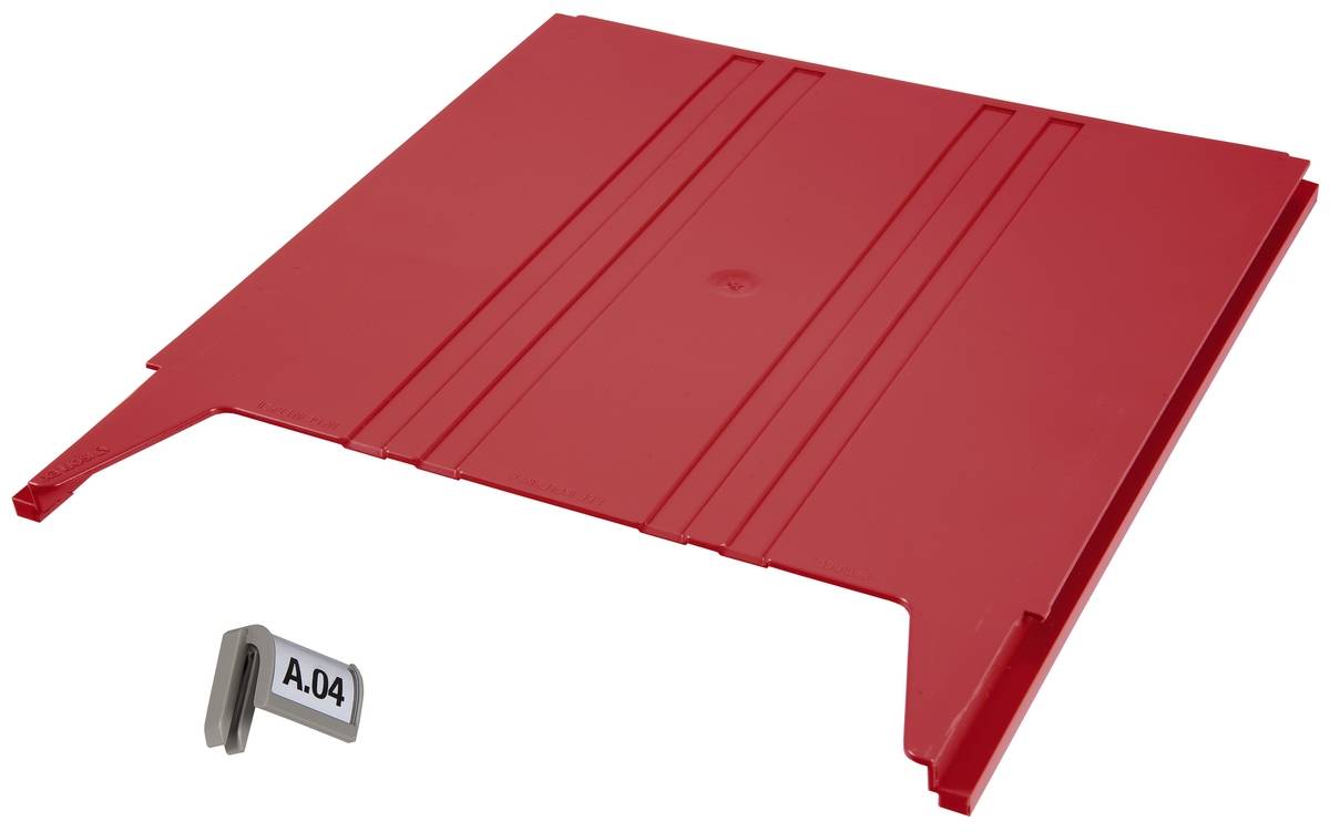 Wandsortierer FLAT für Format DIN A4 Füllhöhe 9 mm Ablagefach rot. Eichner Organisation 57054149-5