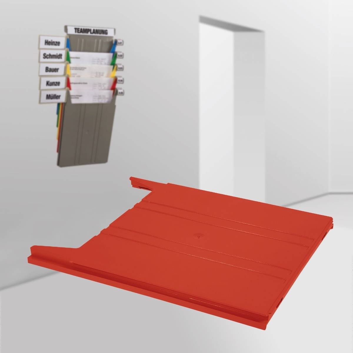 Wandsortierer,Ablagefach,f. 9,HxBxT 15x240x302mm,Ablage(n) ABS,rot-2