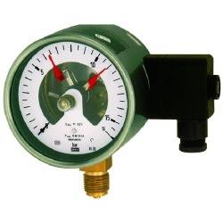 Kontaktmanometer, G 1/2 radial unten, Messber. 0 - 6,0 bar, Ø 100-0