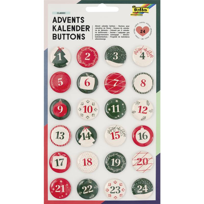 folia Adventskalender "Buttons", aus Blech, 1 - 24 (57906214)-0