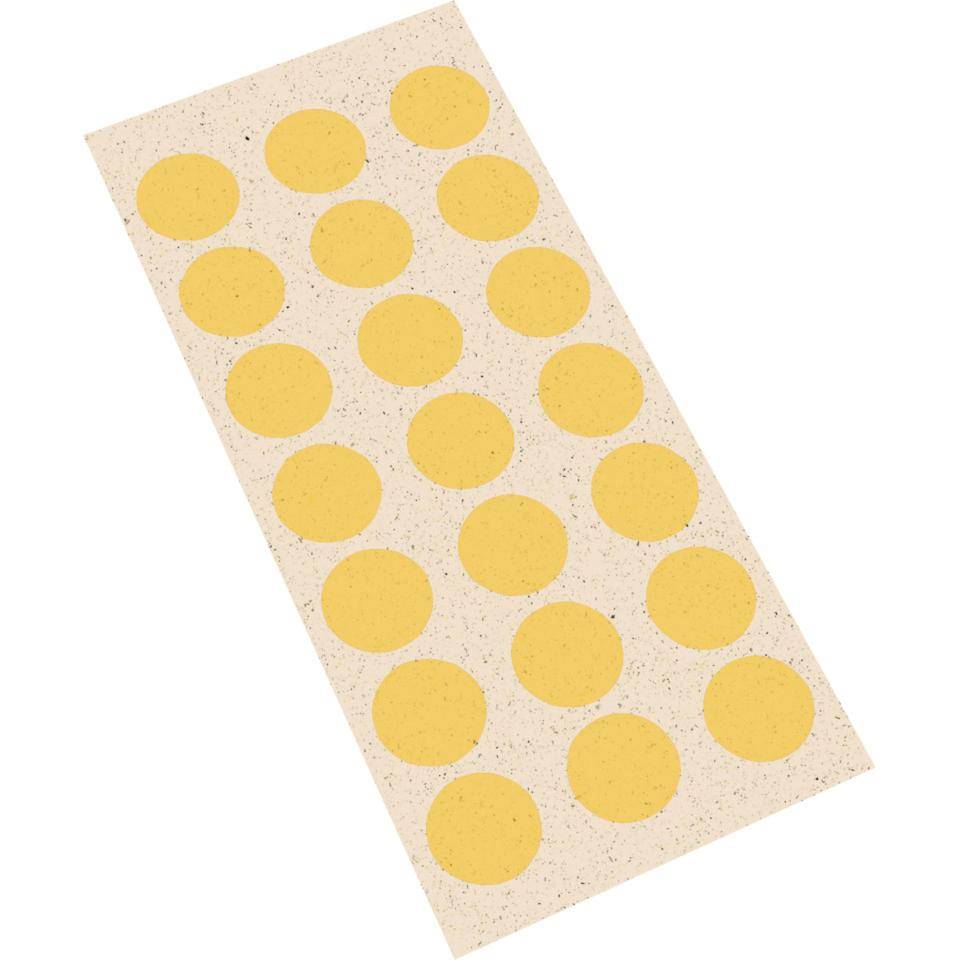 Markierungspunkte, hellgelb, Primärfaser-Graspapier, selbstklebend, Ø 25mm, 21/Bogen-0
